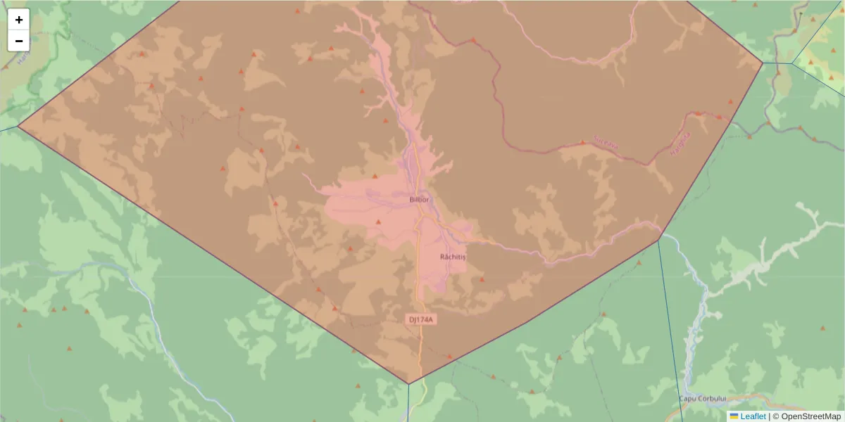 Hartă a codului poștal  și a codurilor poștale învecinate