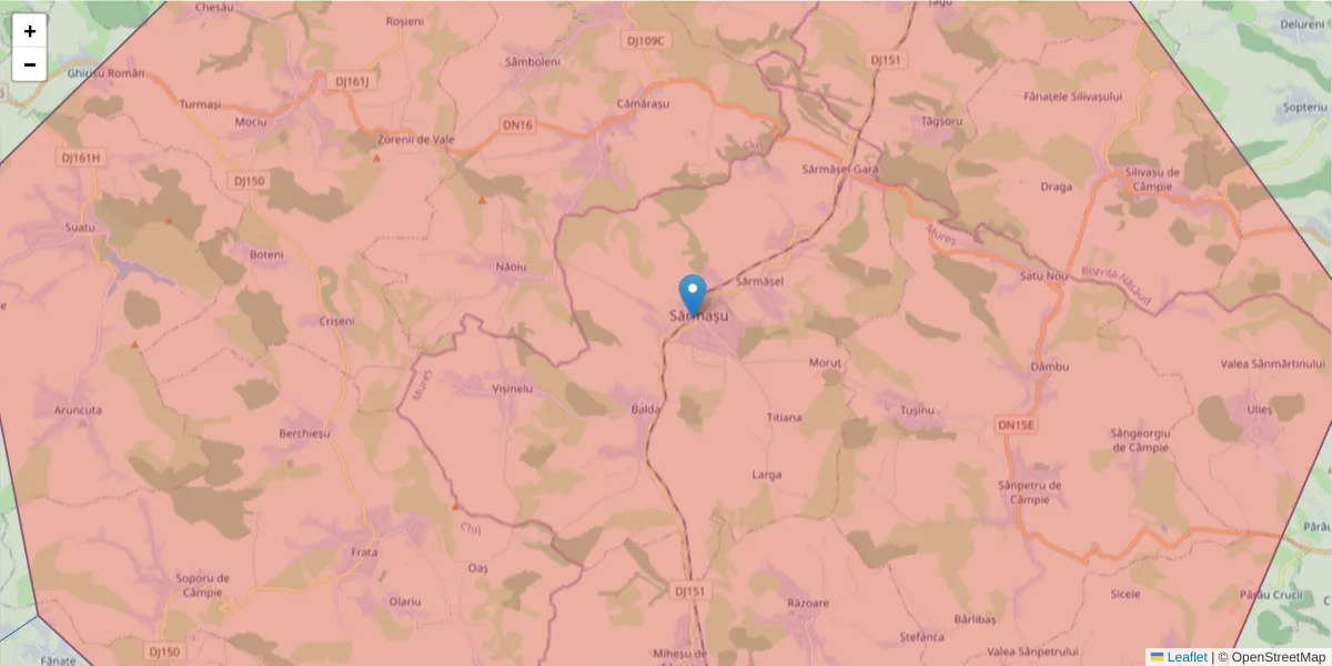 Hartă a codului poștal  și a codurilor poștale învecinate