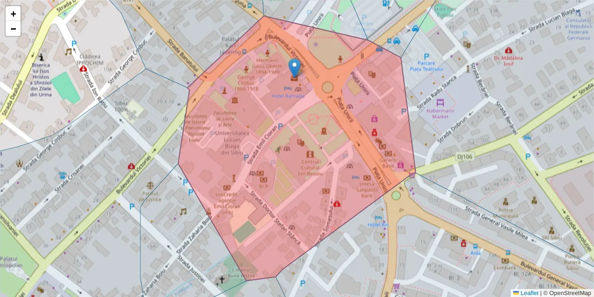 Hartă a codului poștal  și a codurilor poștale învecinate