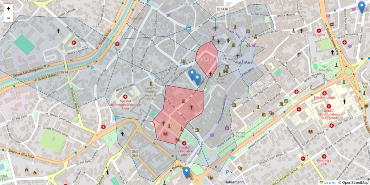 Hartă a codului poștal  și a codurilor poștale învecinate