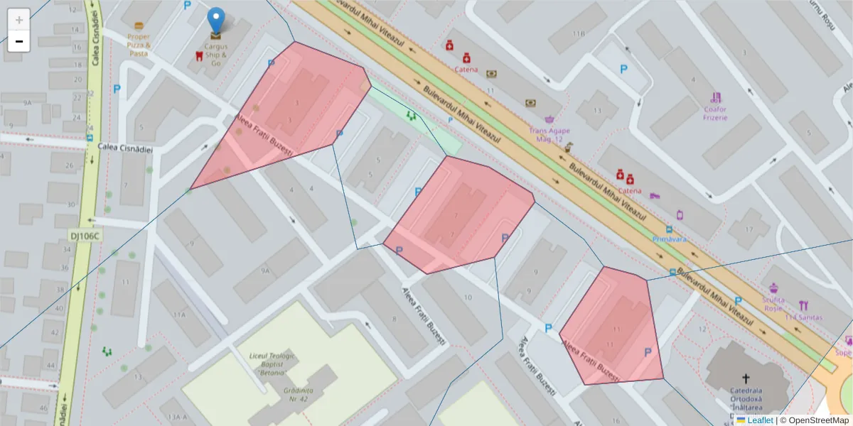 Hartă a codului poștal  și a codurilor poștale învecinate