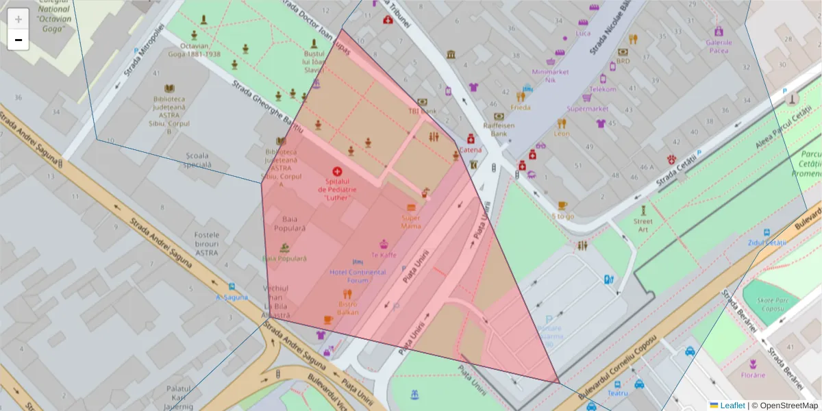 Hartă a codului poștal  și a codurilor poștale învecinate