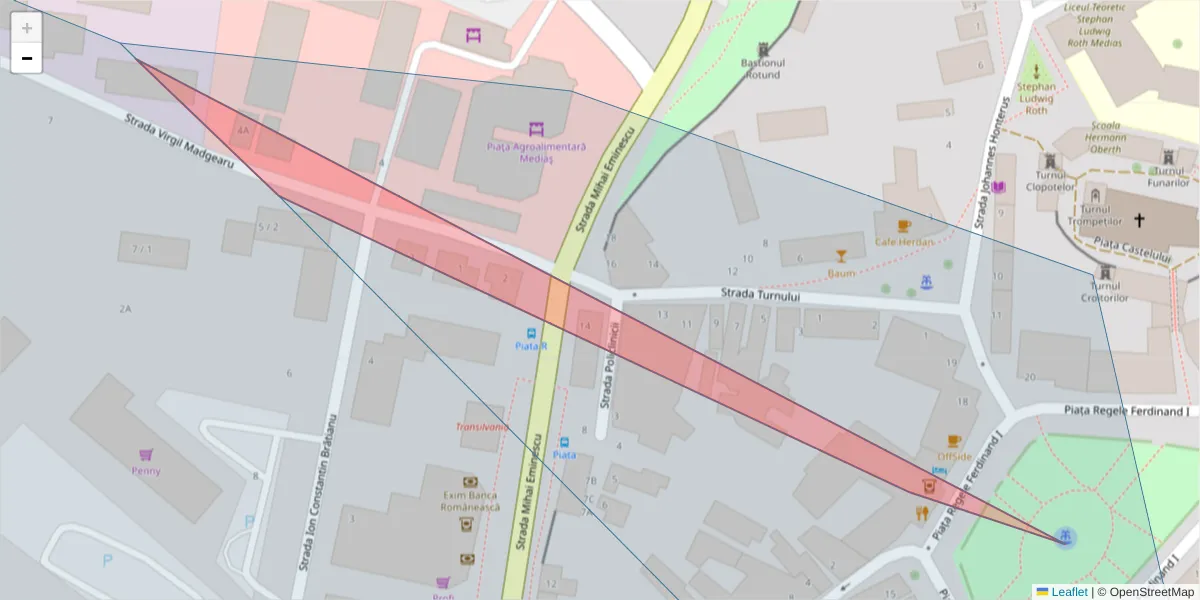 Hartă a codului poștal  și a codurilor poștale învecinate