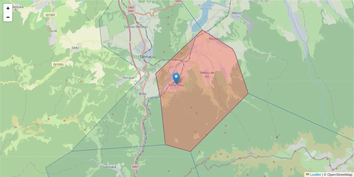 Hartă a codului poștal  și a codurilor poștale învecinate