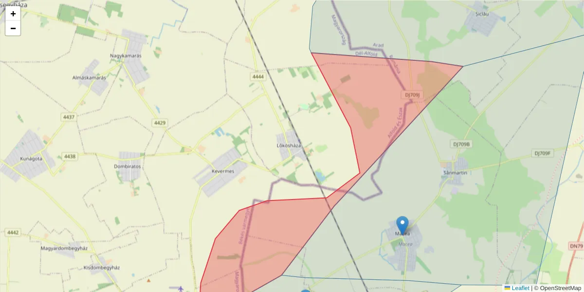 Hartă a codului poștal  și a codurilor poștale învecinate