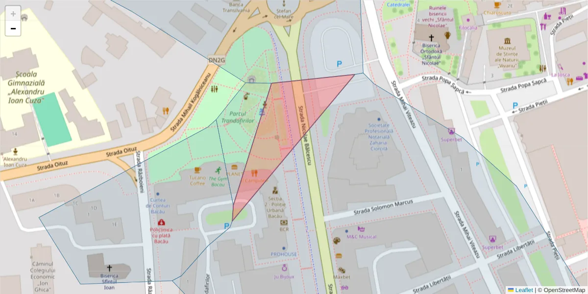 Hartă a codului poștal  și a codurilor poștale învecinate