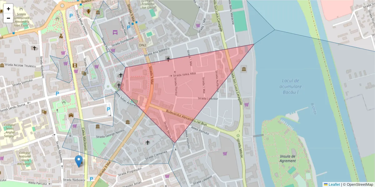 Hartă a codului poștal  și a codurilor poștale învecinate