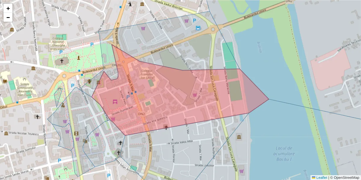 Hartă a codului poștal  și a codurilor poștale învecinate