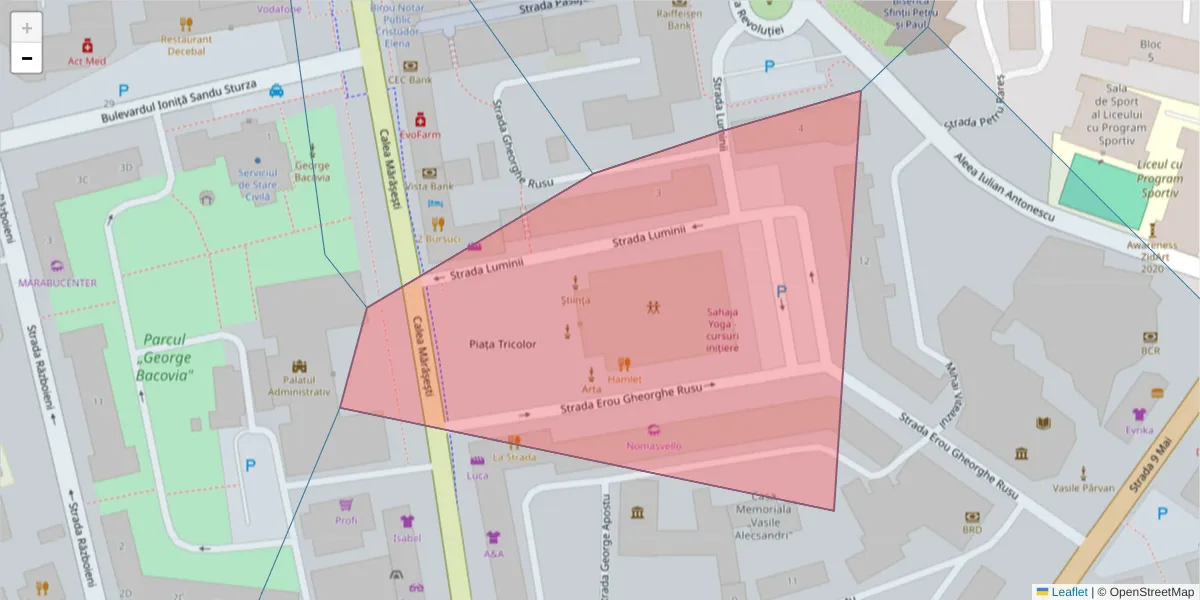 Hartă a codului poștal  și a codurilor poștale învecinate