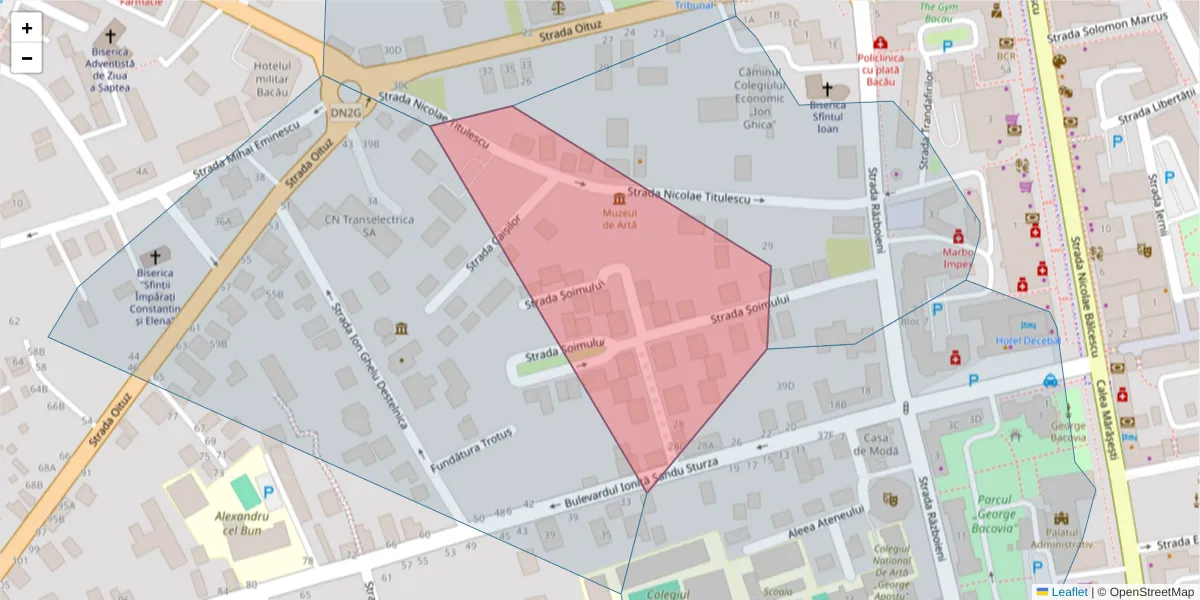 Hartă a codului poștal  și a codurilor poștale învecinate