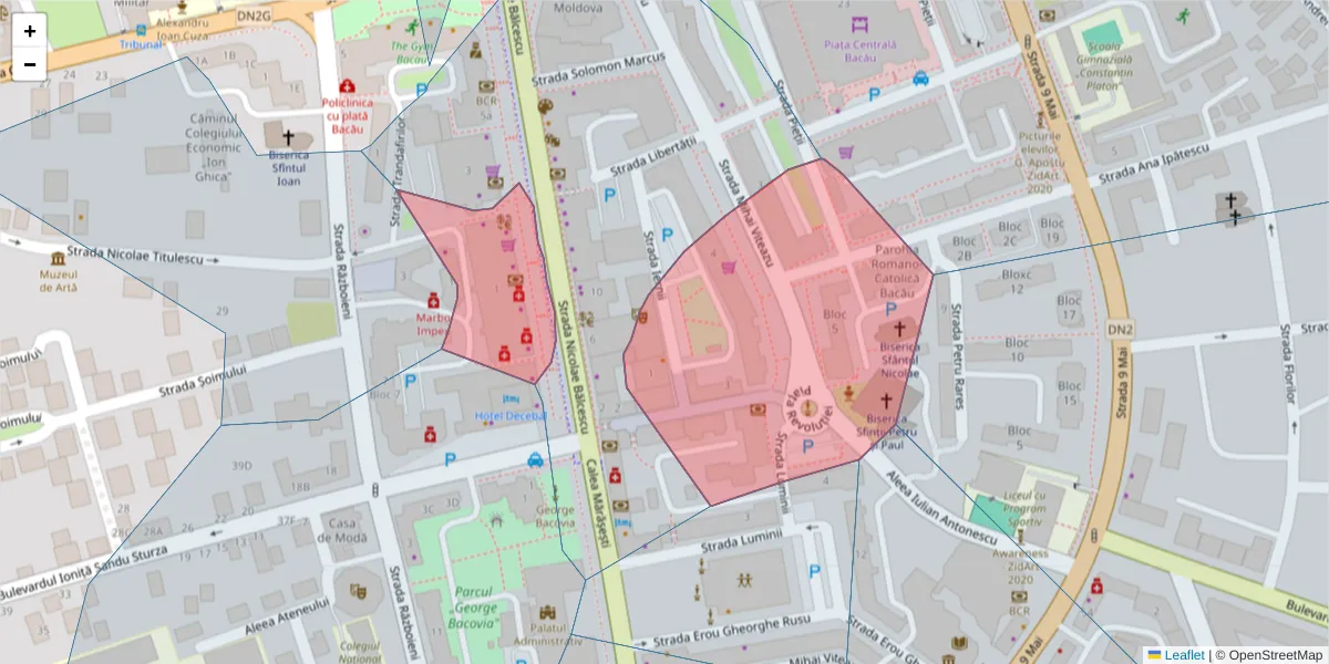 Hartă a codului poștal  și a codurilor poștale învecinate