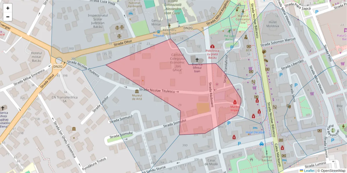 Hartă a codului poștal  și a codurilor poștale învecinate