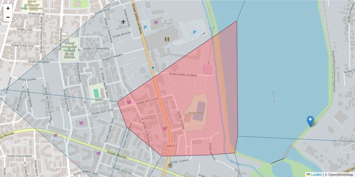 Hartă a codului poștal  și a codurilor poștale învecinate