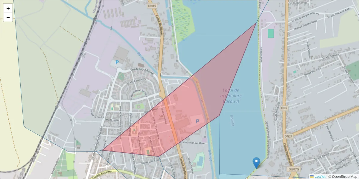 Hartă a codului poștal  și a codurilor poștale învecinate