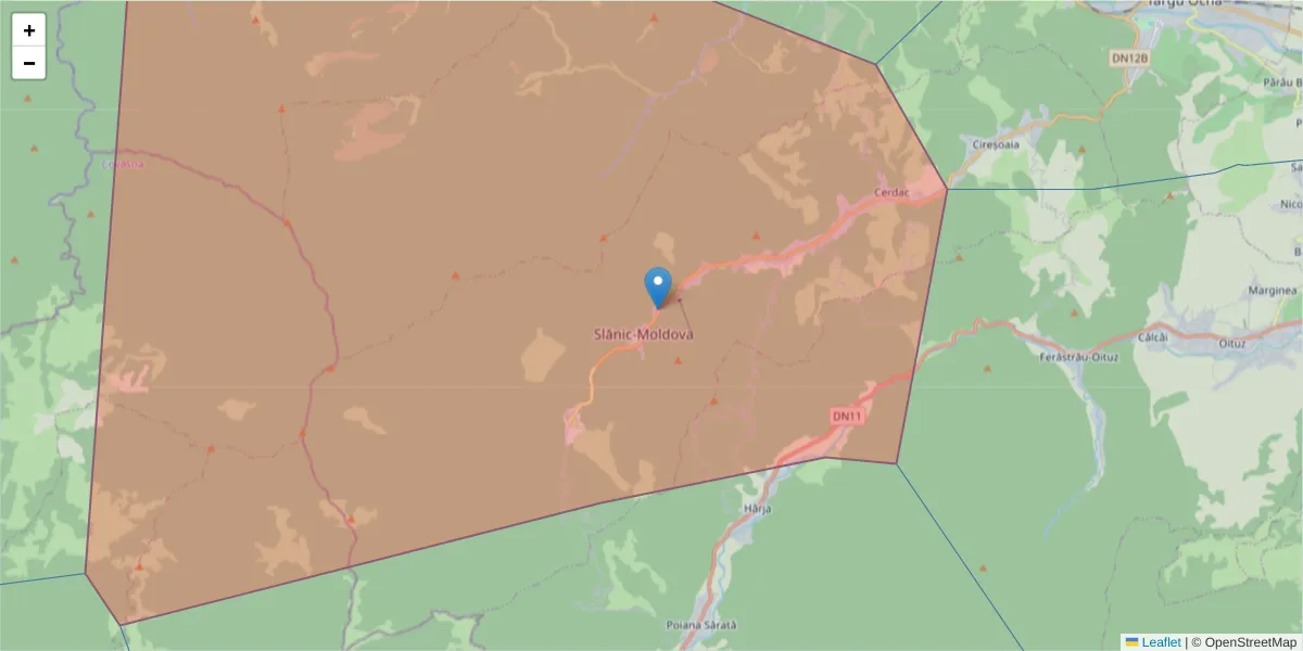 Hartă a codului poștal  și a codurilor poștale învecinate