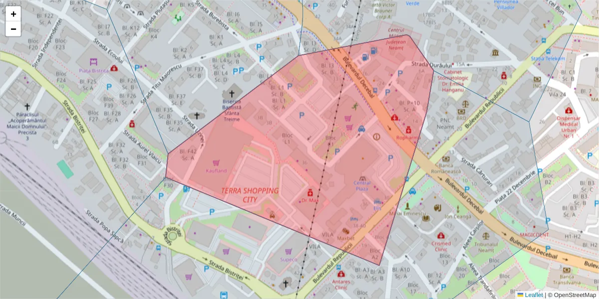 Hartă a codului poștal  și a codurilor poștale învecinate