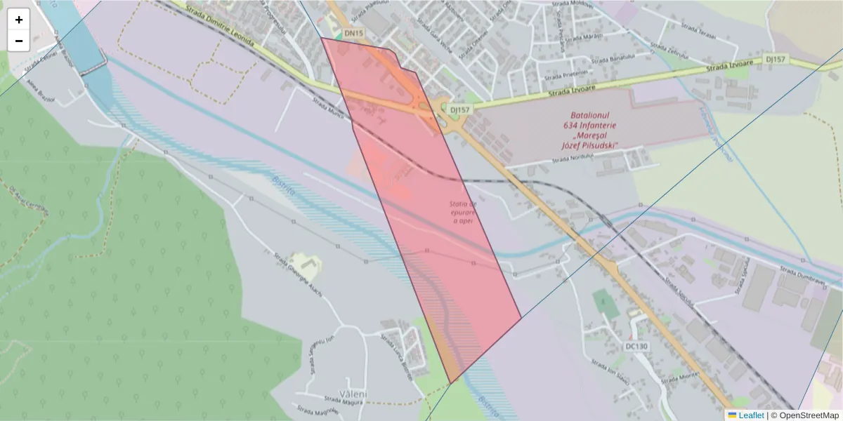 Hartă a codului poștal  și a codurilor poștale învecinate