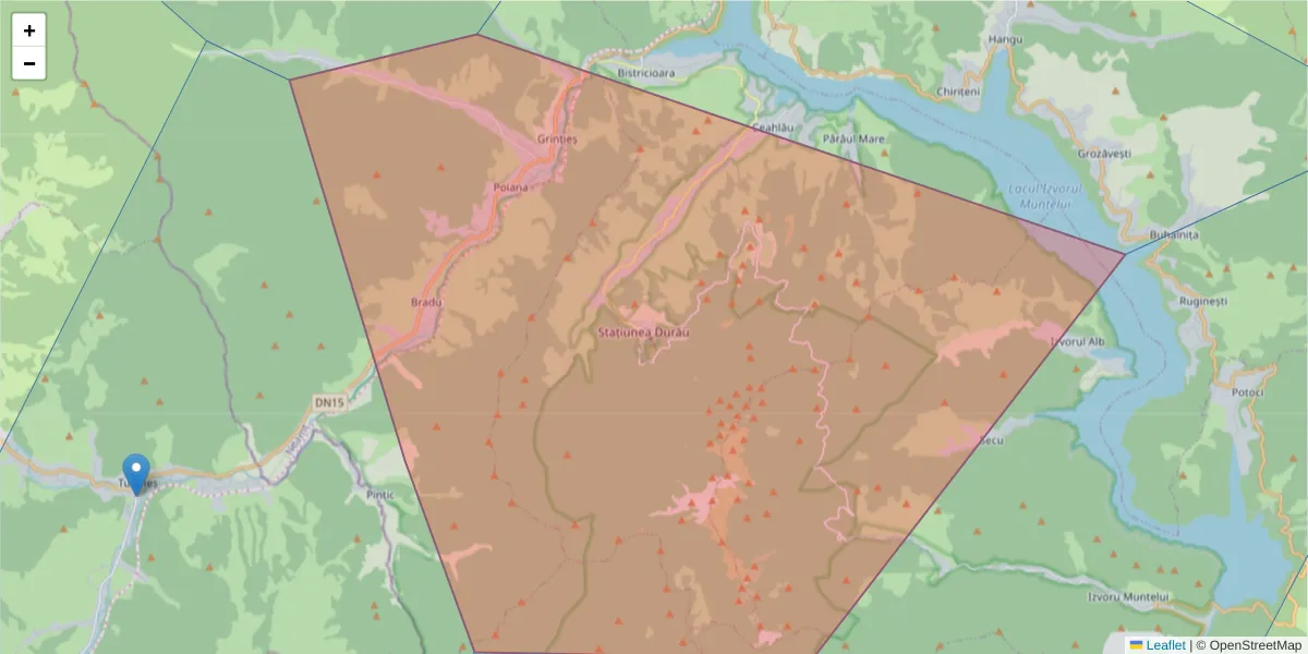 Hartă a codului poștal  și a codurilor poștale învecinate