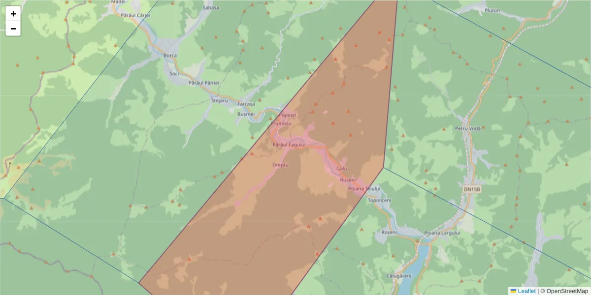 Hartă a codului poștal  și a codurilor poștale învecinate
