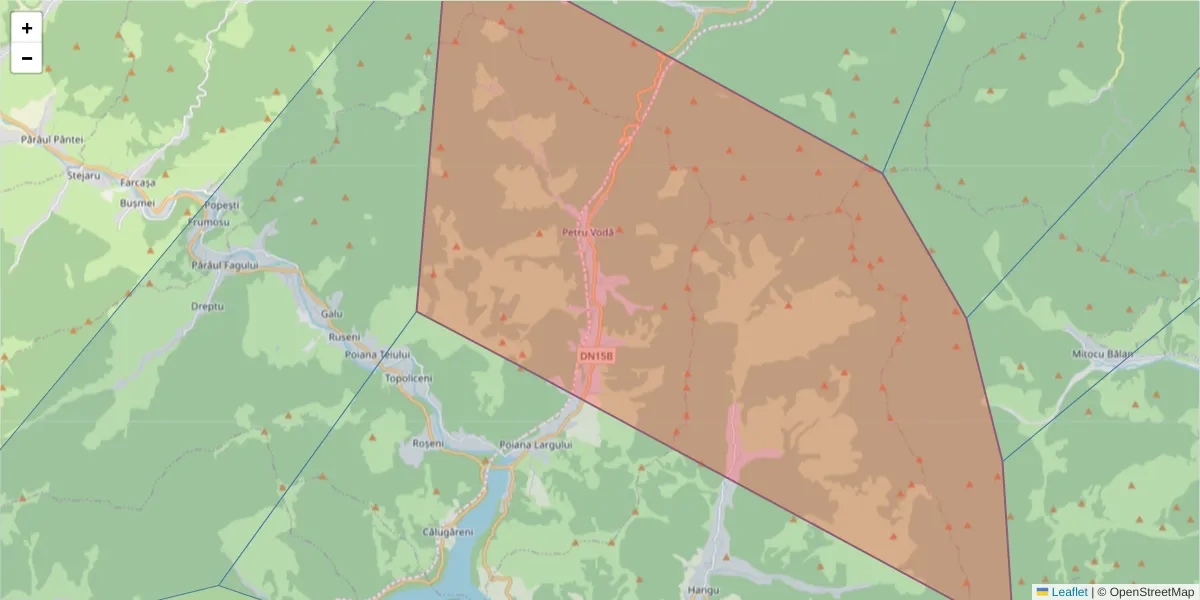 Hartă a codului poștal  și a codurilor poștale învecinate