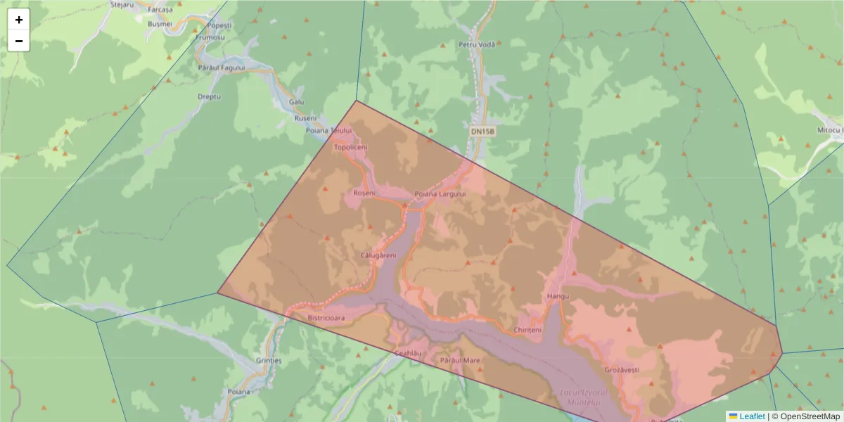 Hartă a codului poștal  și a codurilor poștale învecinate