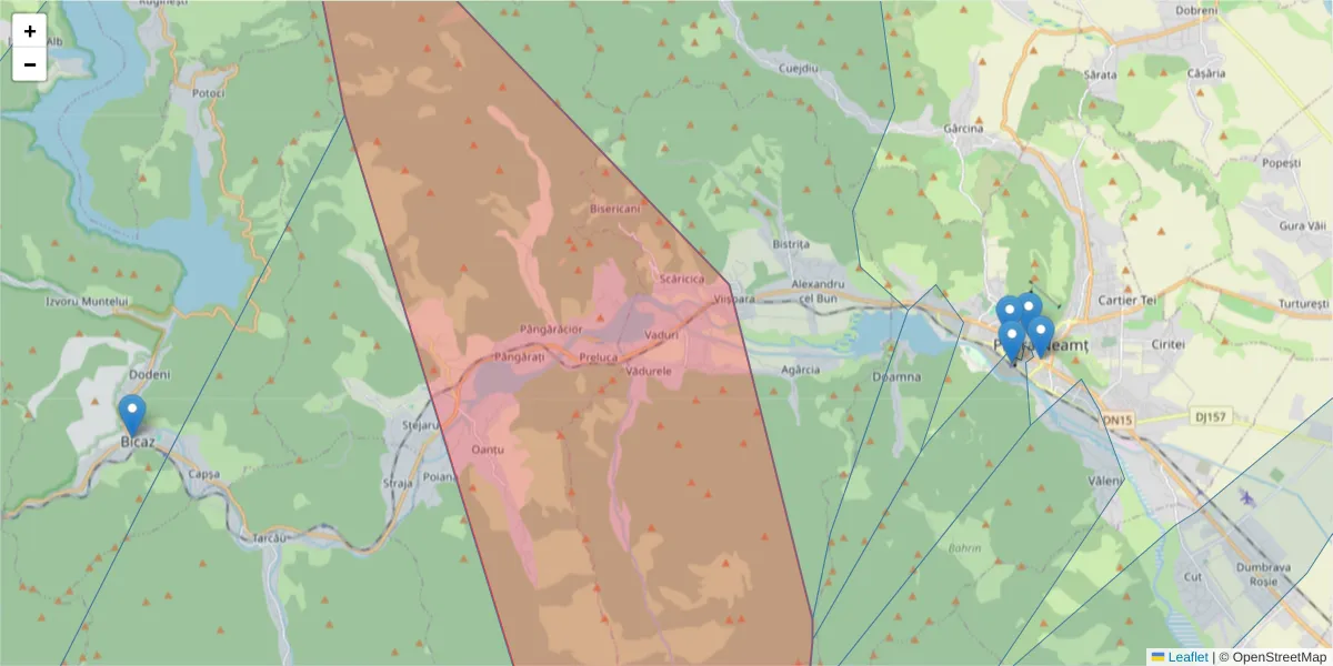 Hartă a codului poștal  și a codurilor poștale învecinate