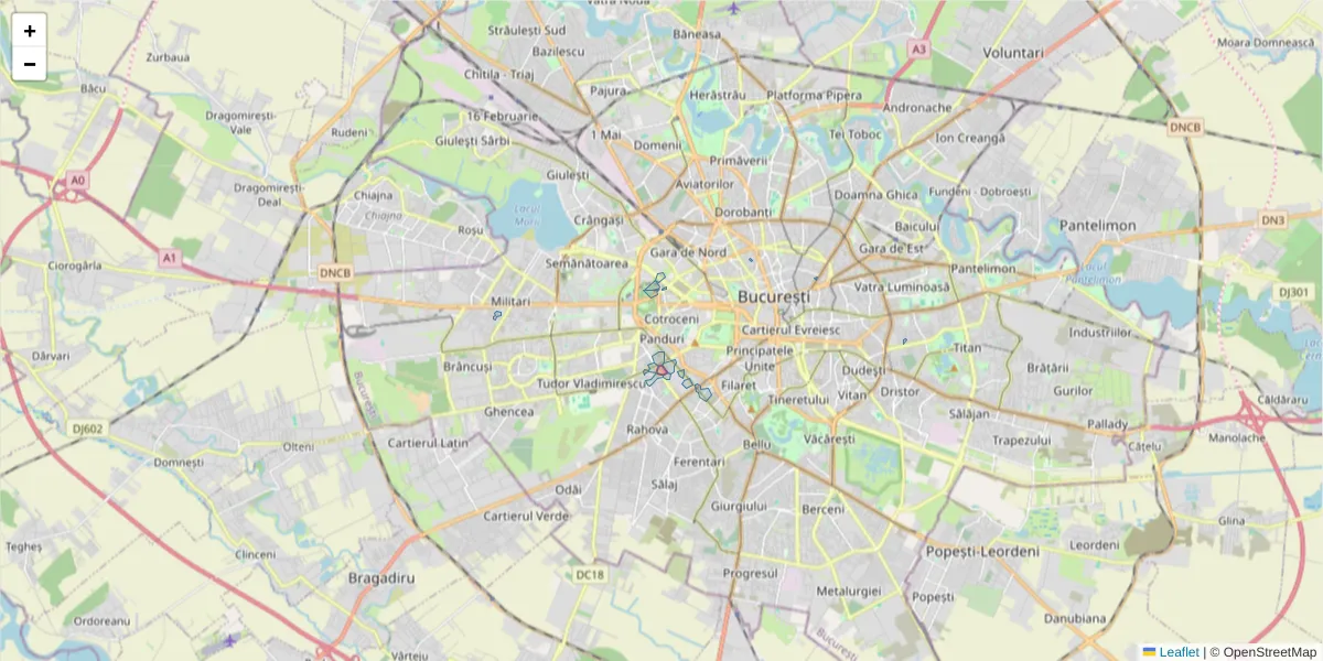 Hartă a codului poștal  și a codurilor poștale învecinate