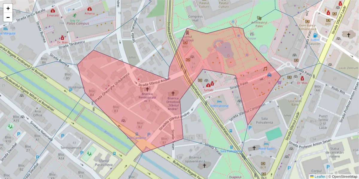 Hartă a codului poștal  și a codurilor poștale învecinate