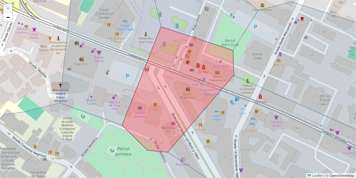 Hartă a codului poștal  și a codurilor poștale învecinate