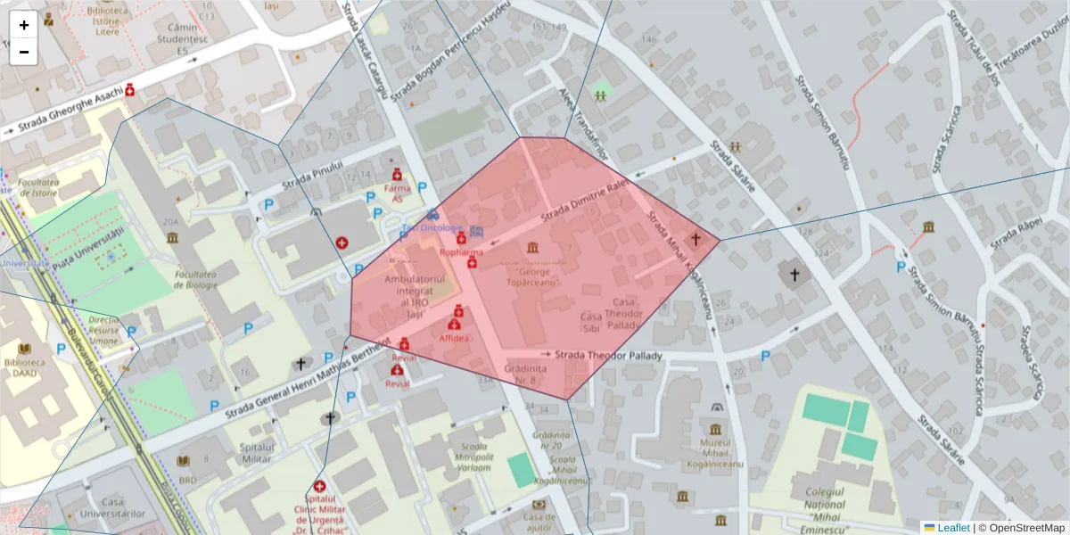 Hartă a codului poștal  și a codurilor poștale învecinate