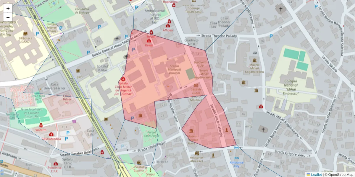 Hartă a codului poștal  și a codurilor poștale învecinate