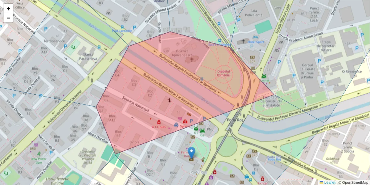 Hartă a codului poștal  și a codurilor poștale învecinate