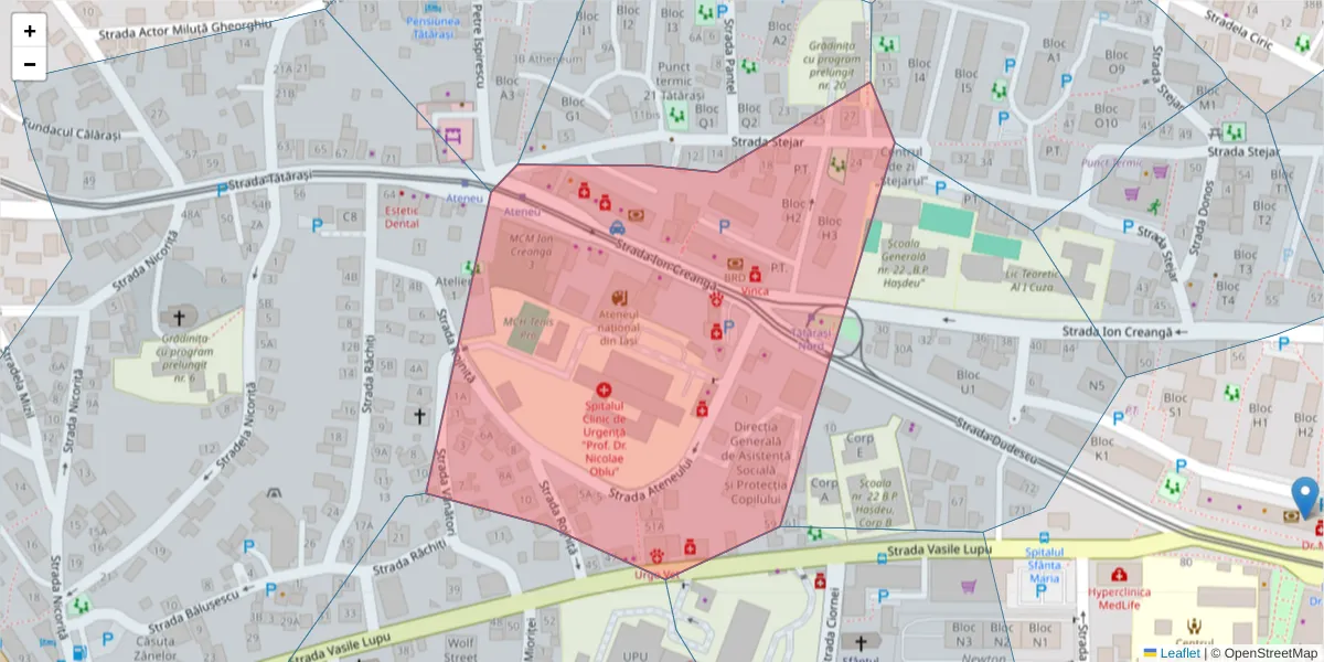 Hartă a codului poștal  și a codurilor poștale învecinate