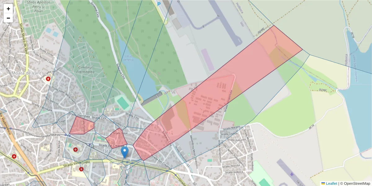 Hartă a codului poștal  și a codurilor poștale învecinate