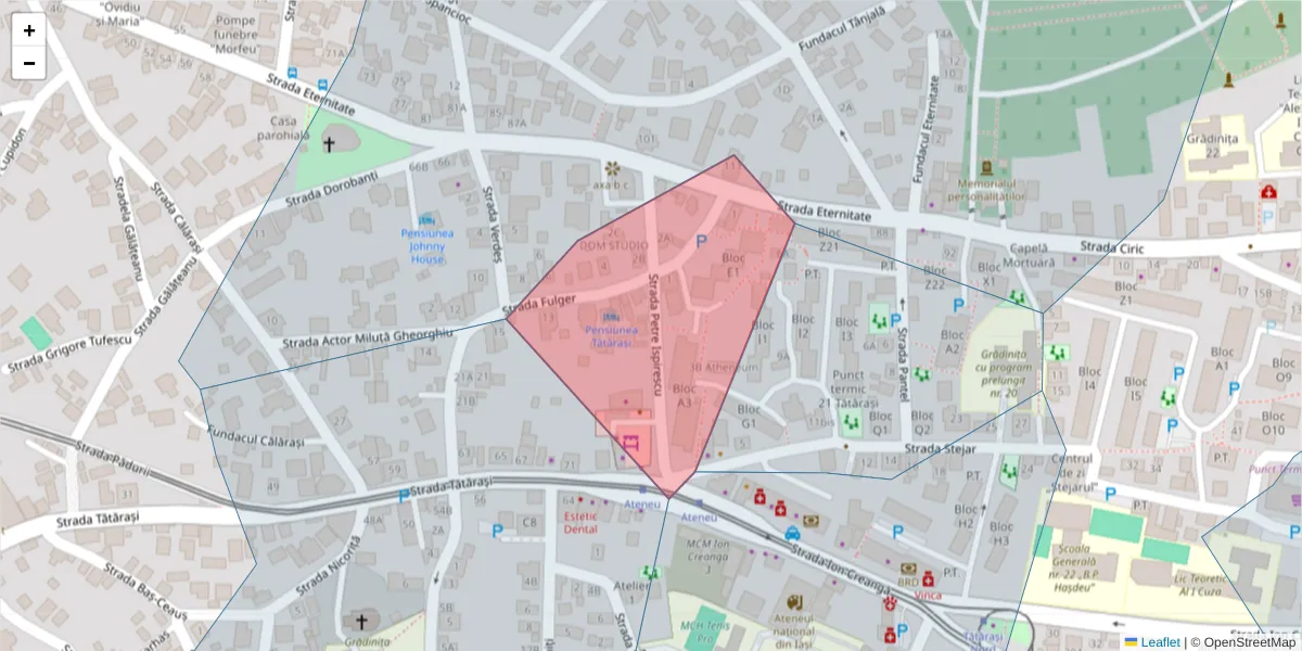 Hartă a codului poștal  și a codurilor poștale învecinate