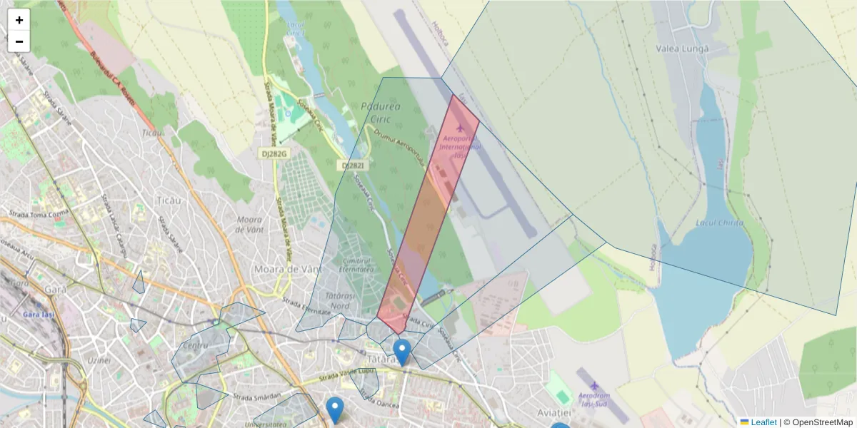 Hartă a codului poștal  și a codurilor poștale învecinate