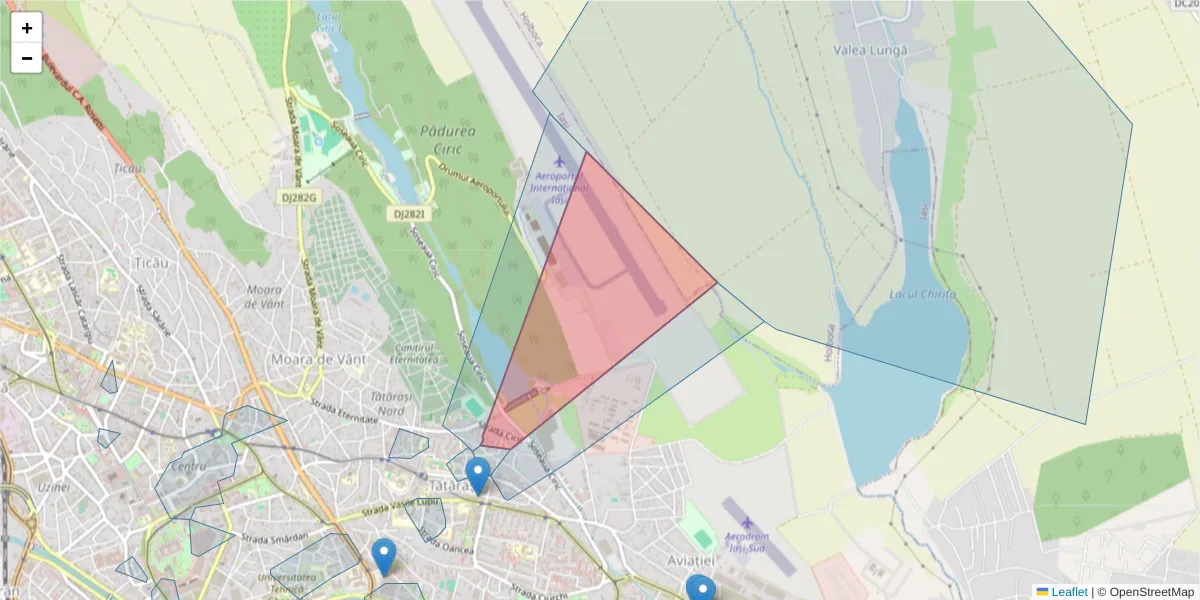 Hartă a codului poștal  și a codurilor poștale învecinate