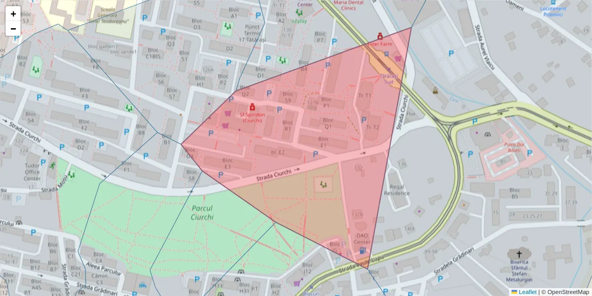 Hartă a codului poștal  și a codurilor poștale învecinate