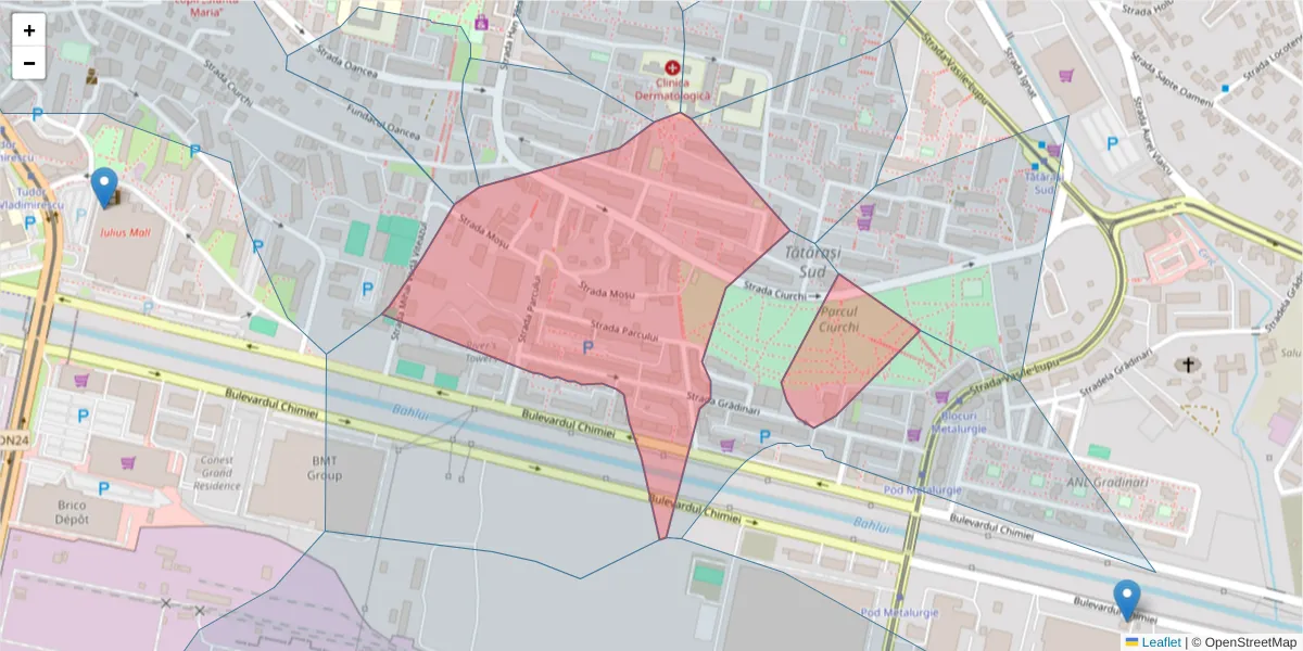 Hartă a codului poștal  și a codurilor poștale învecinate