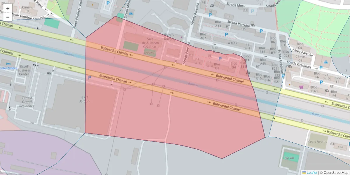 Hartă a codului poștal  și a codurilor poștale învecinate