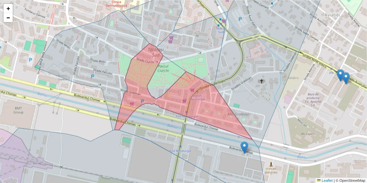 Hartă a codului poștal  și a codurilor poștale învecinate