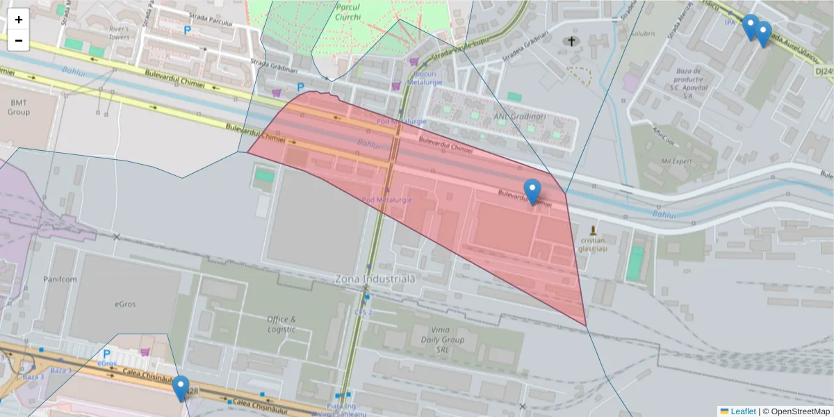 Hartă a codului poștal  și a codurilor poștale învecinate