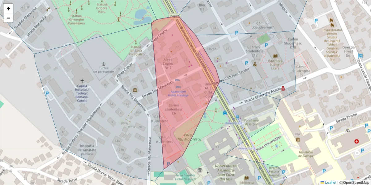 Hartă a codului poștal  și a codurilor poștale învecinate