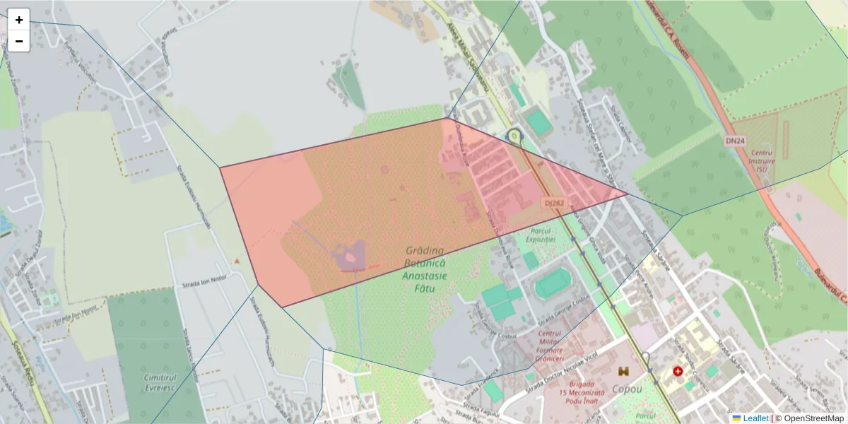 Hartă a codului poștal  și a codurilor poștale învecinate