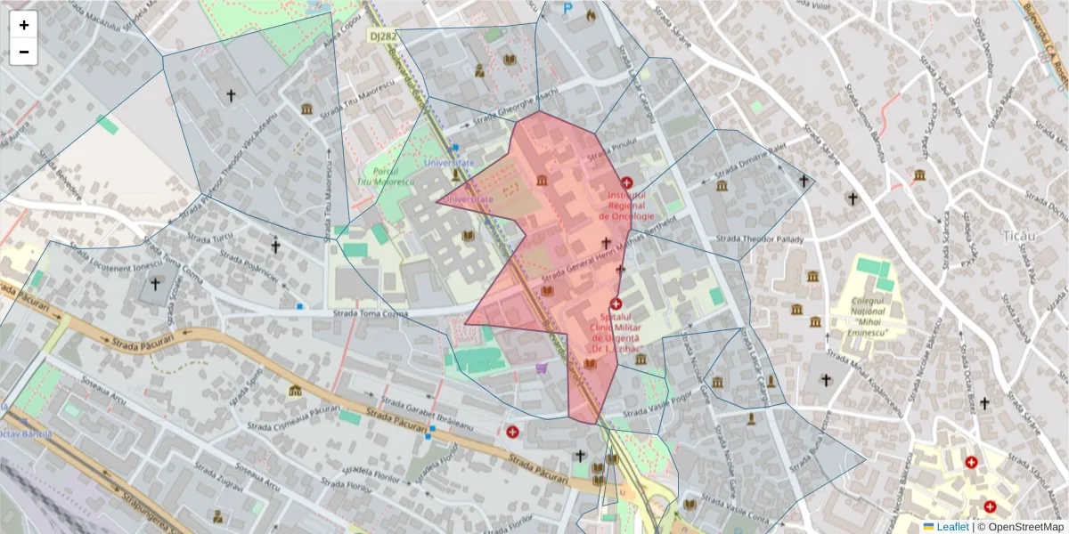 Hartă a codului poștal  și a codurilor poștale învecinate