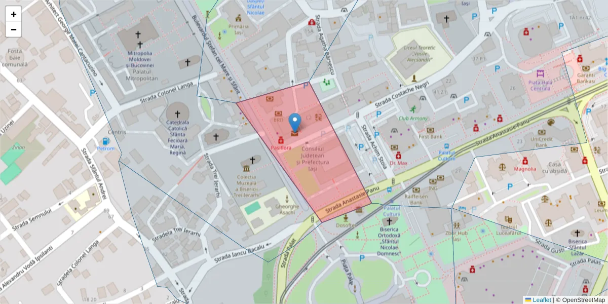 Hartă a codului poștal  și a codurilor poștale învecinate