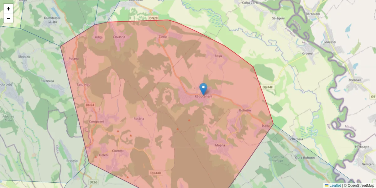 Hartă a codului poștal  și a codurilor poștale învecinate