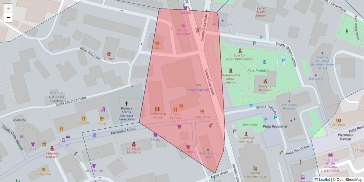 Hartă a codului poștal  și a codurilor poștale învecinate