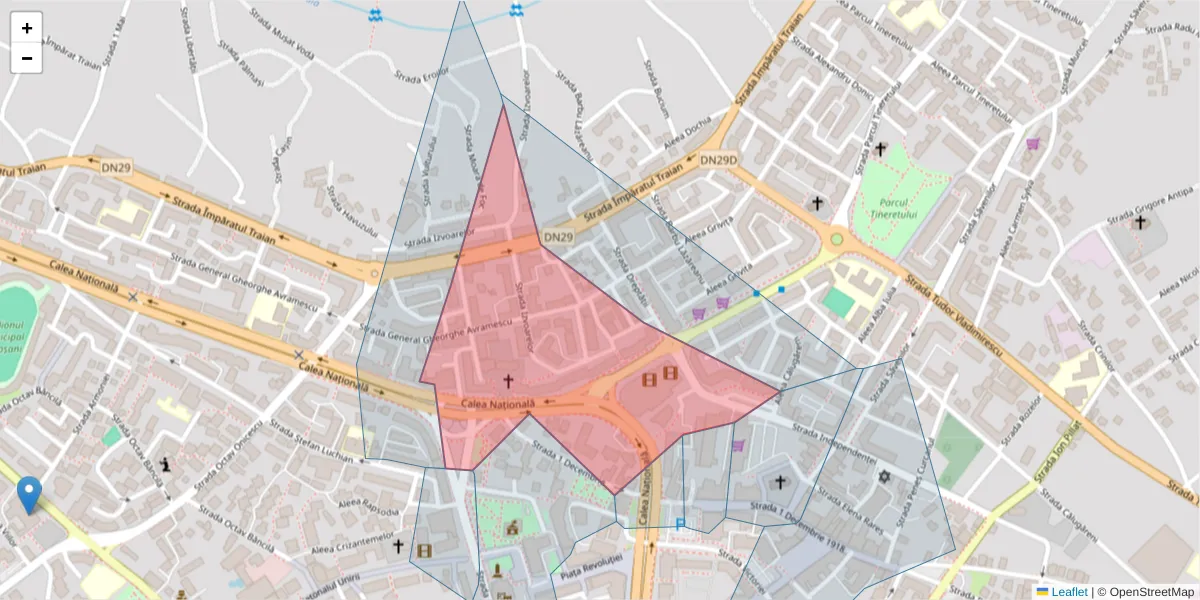 Hartă a codului poștal  și a codurilor poștale învecinate