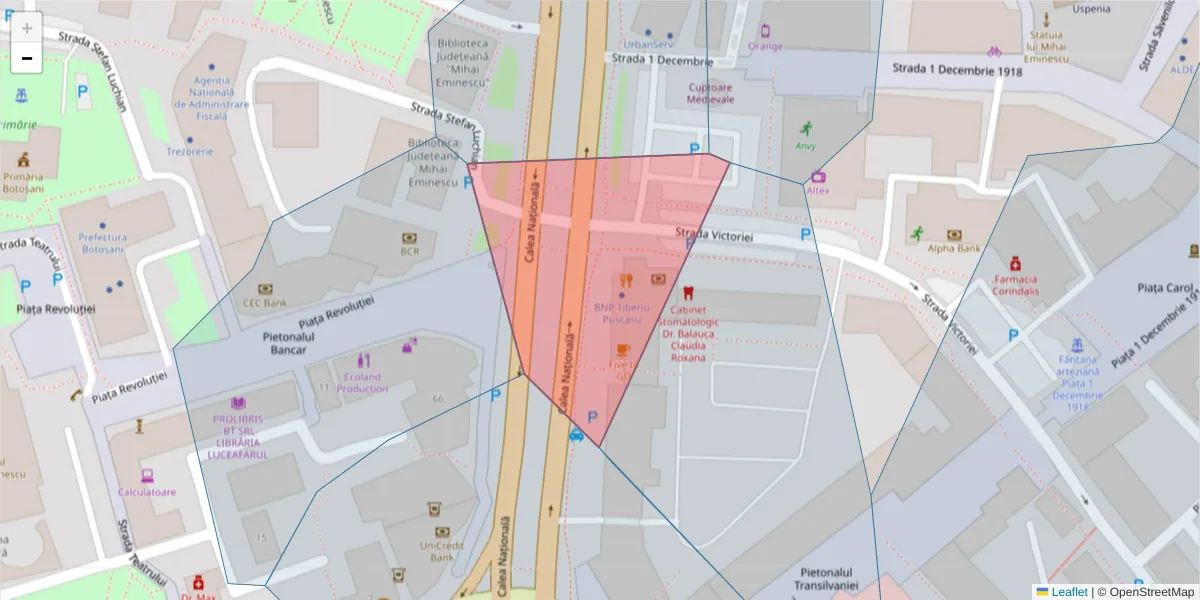 Hartă a codului poștal  și a codurilor poștale învecinate